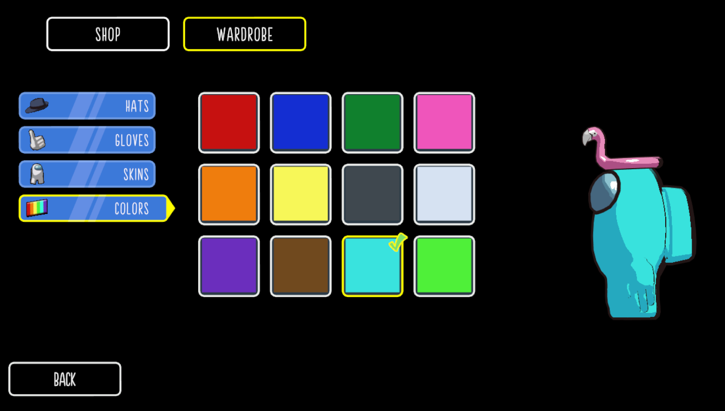 Flamingo hat being displayed in Among Us 3D