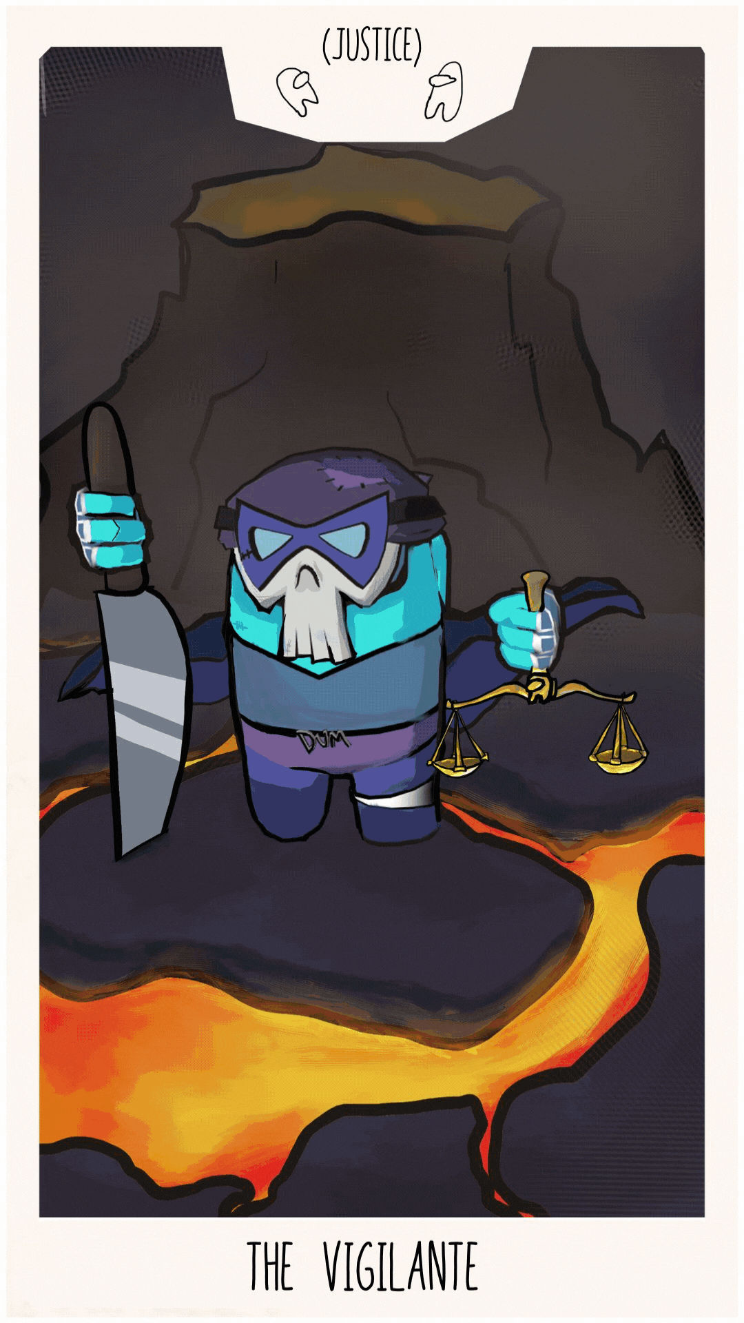 Gif of all four Among Us 3D tarot cards