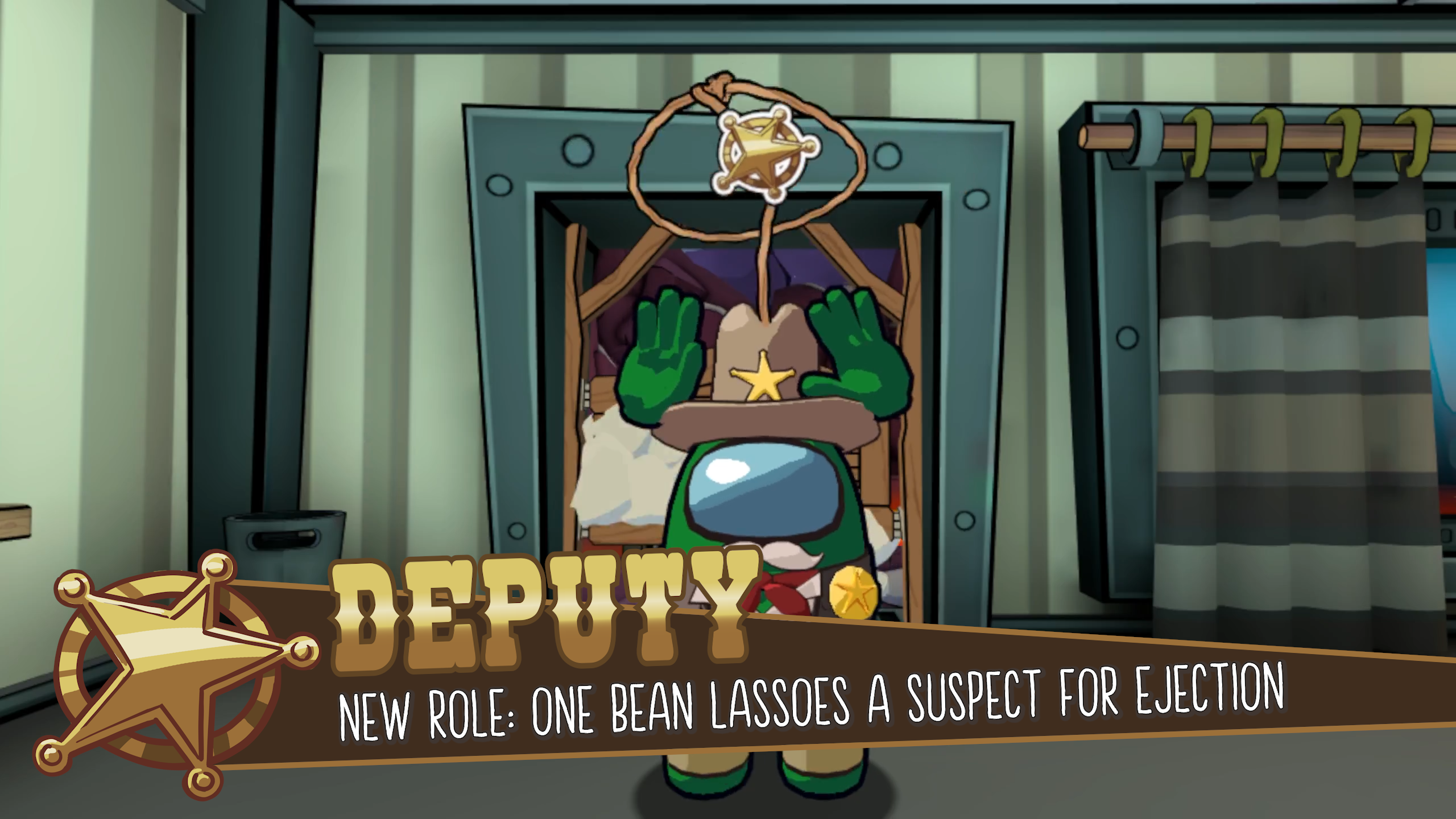Deputy role using the lasso in Among Us VR