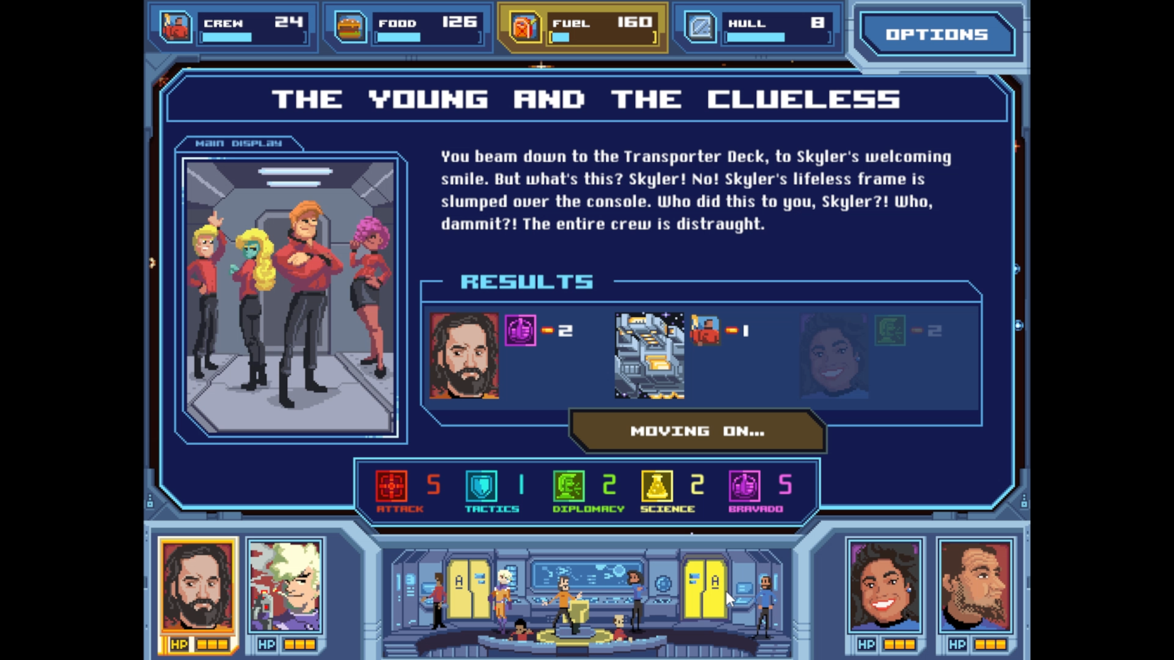 Screenshot of Orion Trail mimicking The Young and the Clueless