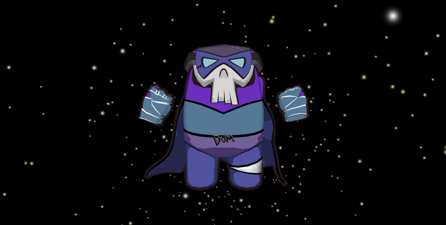 Vigilante skin, gloves, and hat from Among Us 3D