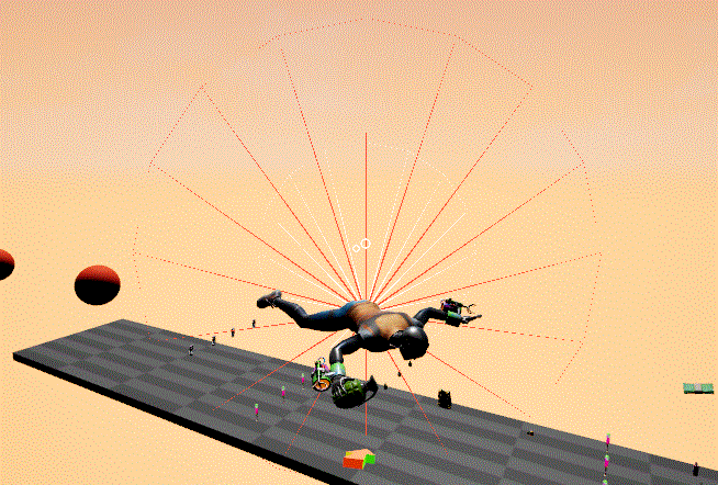 ANimated gif showing the targeting cones in action