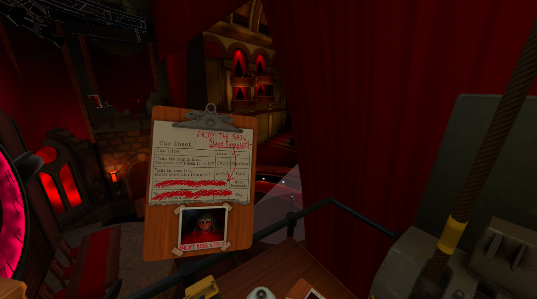 Using the cue sheet to interrupt the events of I Expect You To Die 2