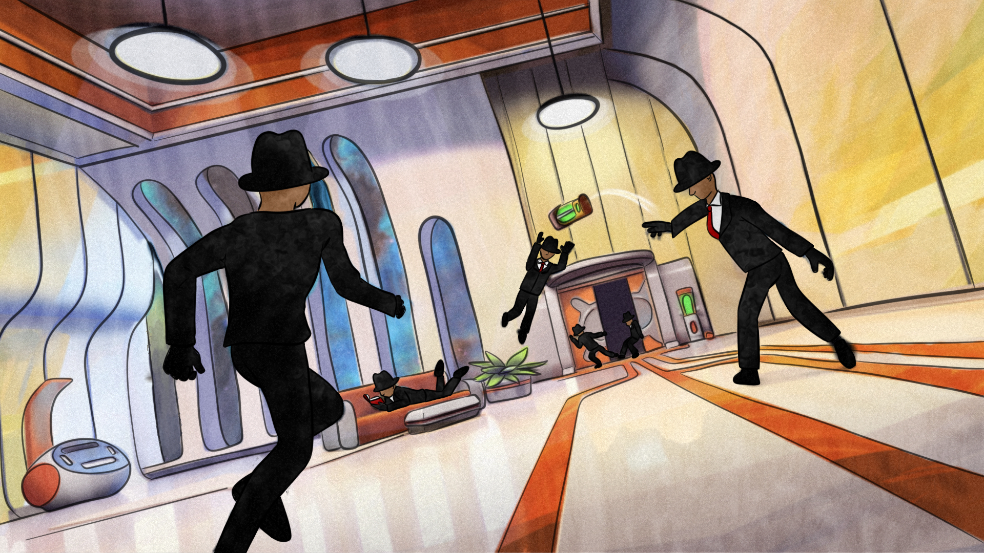 Crossover art depicting Agent Phoenix solving puzzles in the UnLoop environment