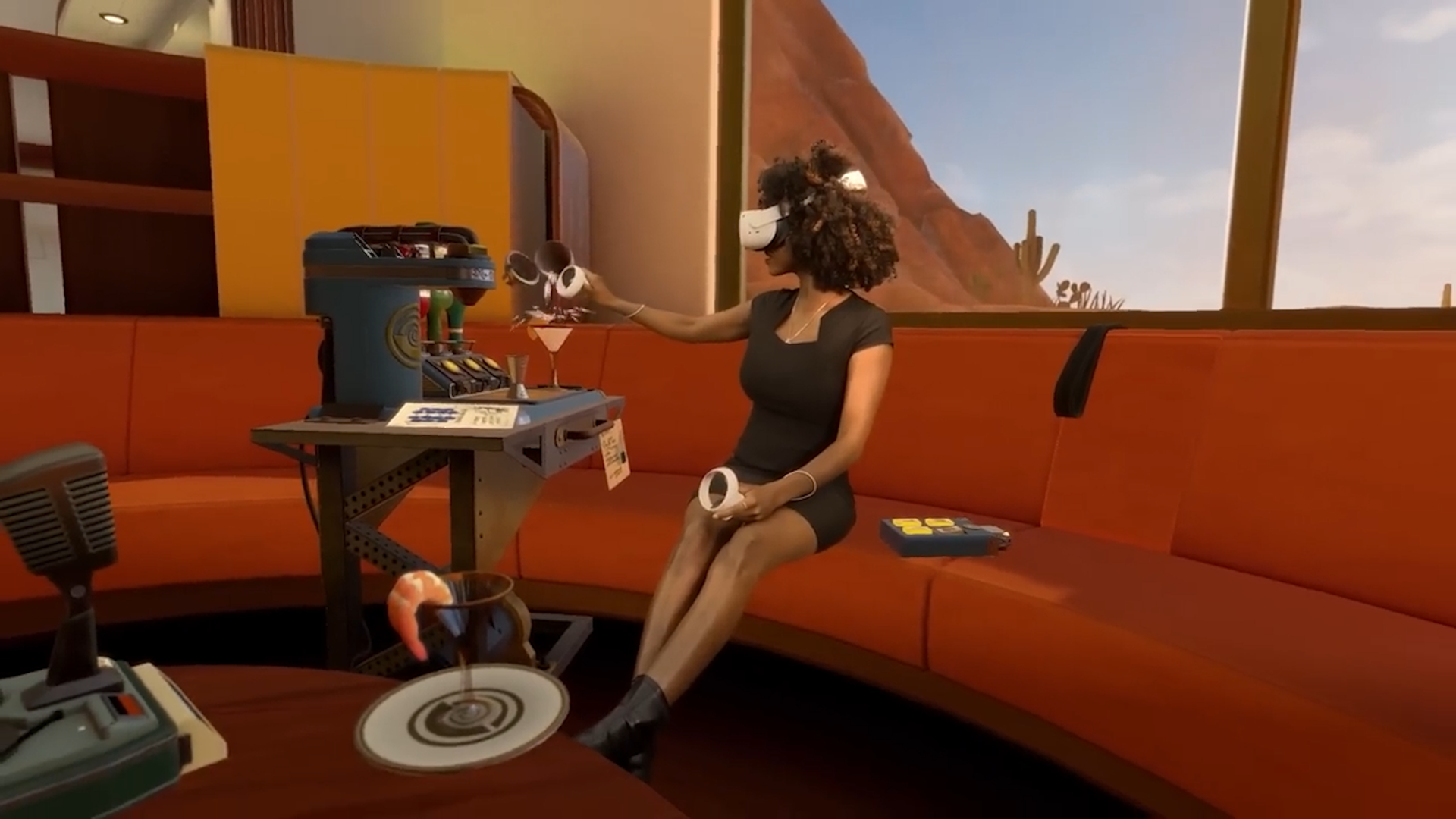 Making drinks in Mixed Reality in the VR game I Expect You To Die