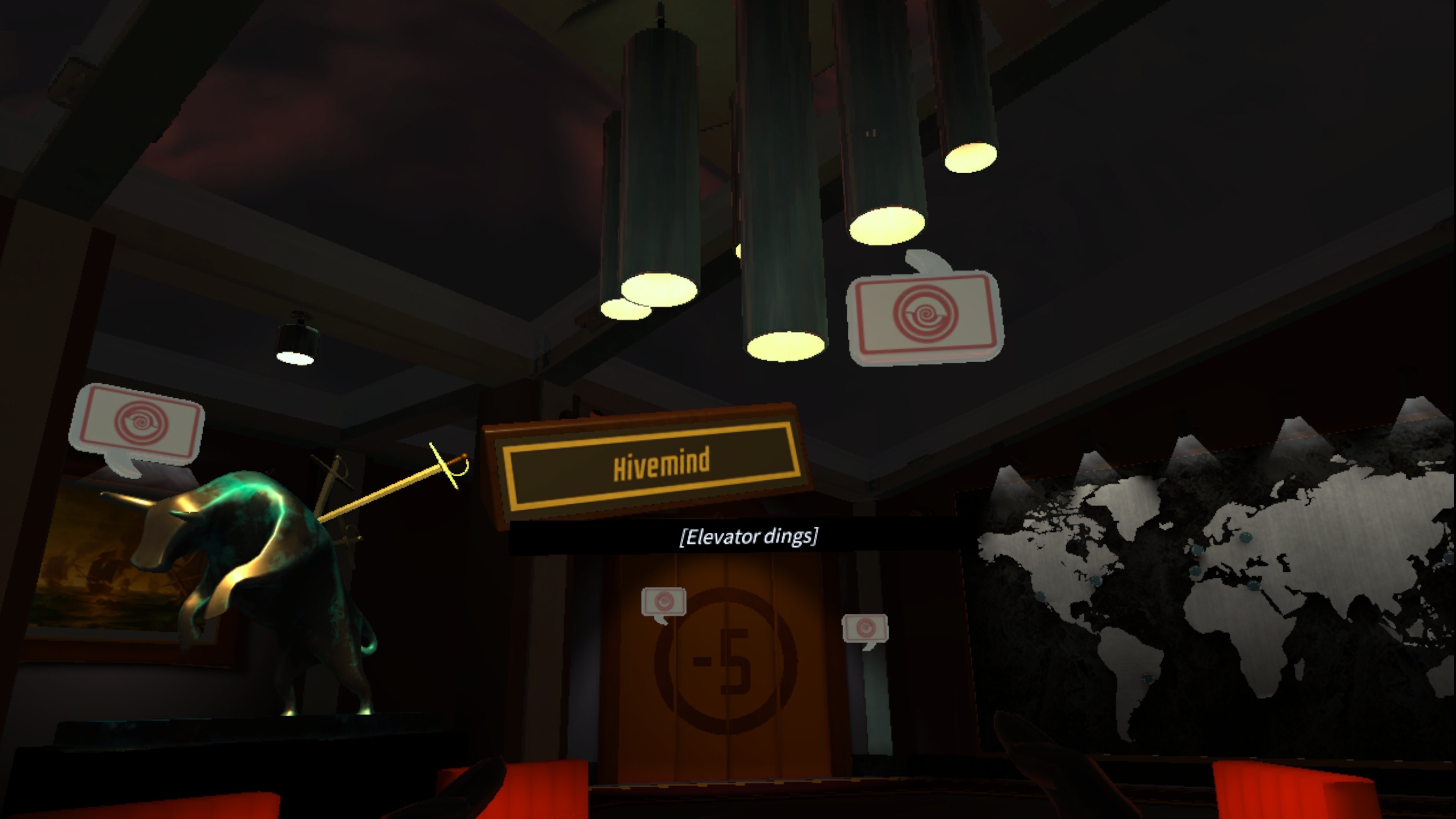 I Expect You To Die level Seat of Power showing the Hivemind placard