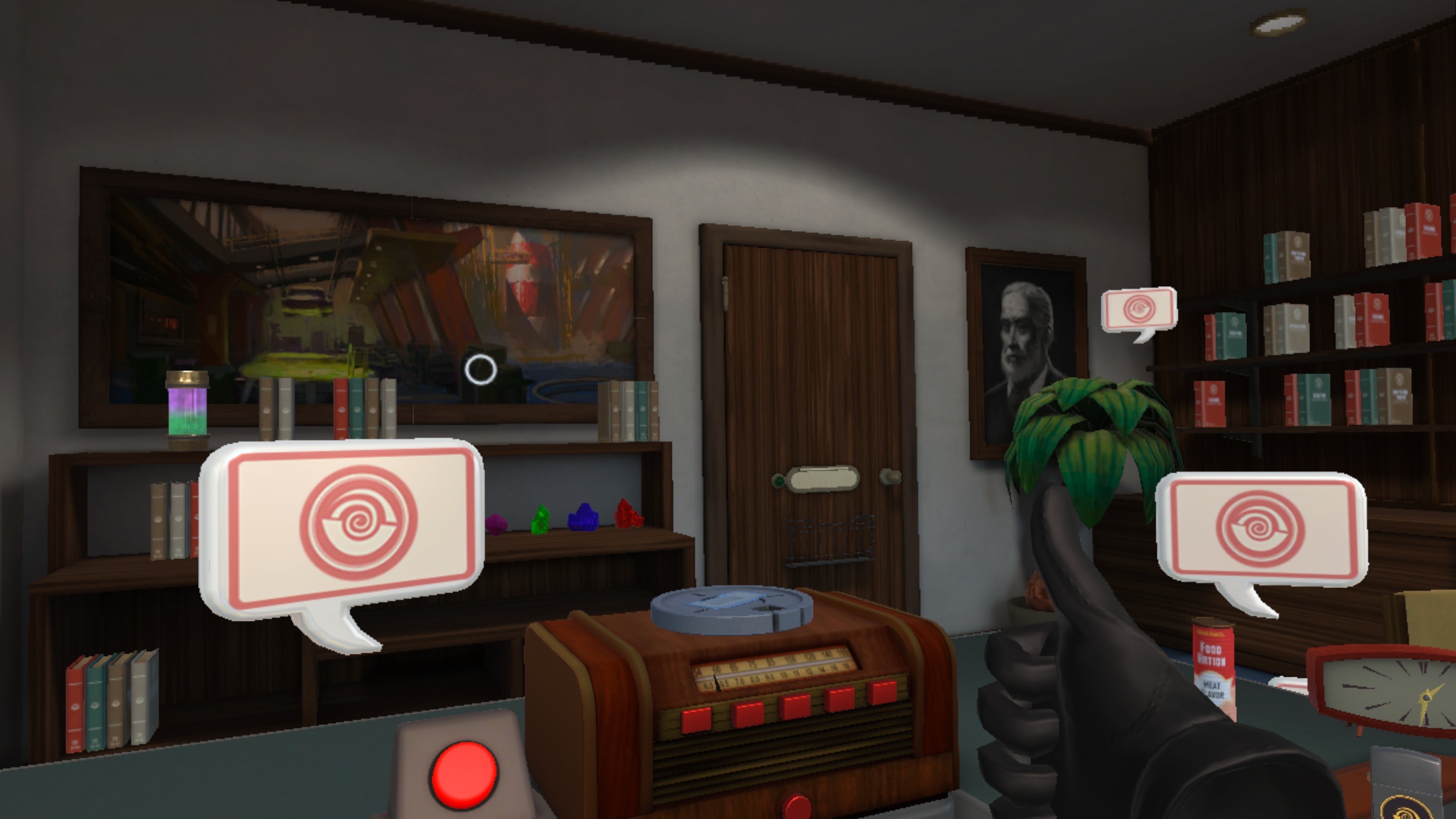 Screnshot of I Expect You To Die with developer commentary speech bubbles visible