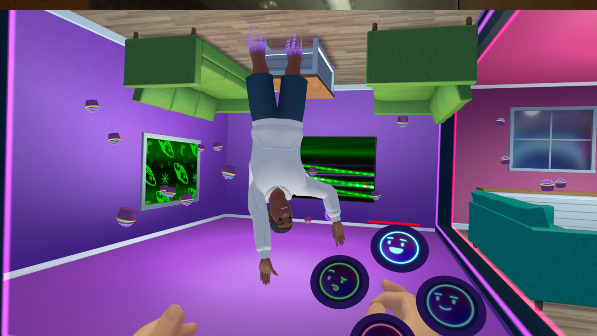 Cupcake Explosion during the mixed reality fun of Party Versus