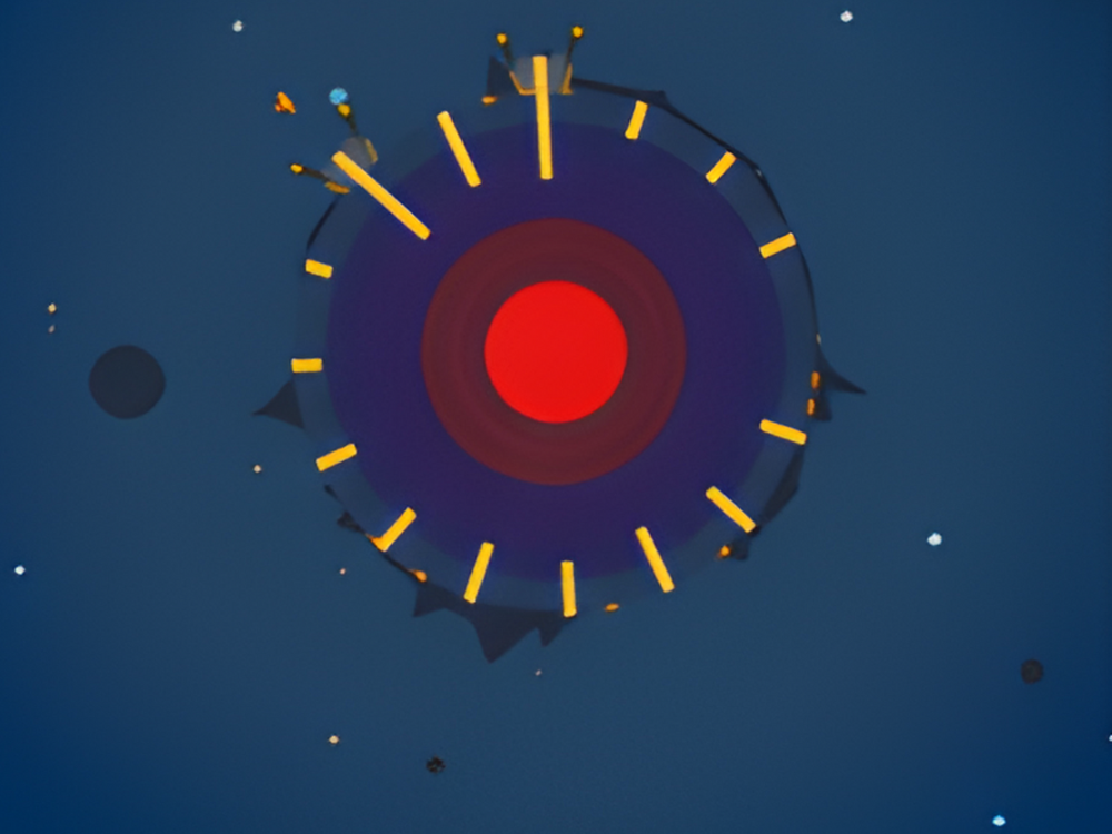Screenshot of Get Off My Planet, a twitchy action game for the tablet