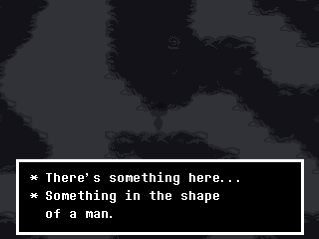 Shot from the True Lab in Undertale where a mysterious figure believed to be W.D. Gaster appears