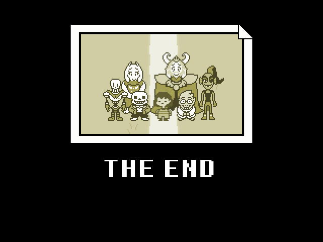 True Pacifist Route ending photo screenshot from Undertale