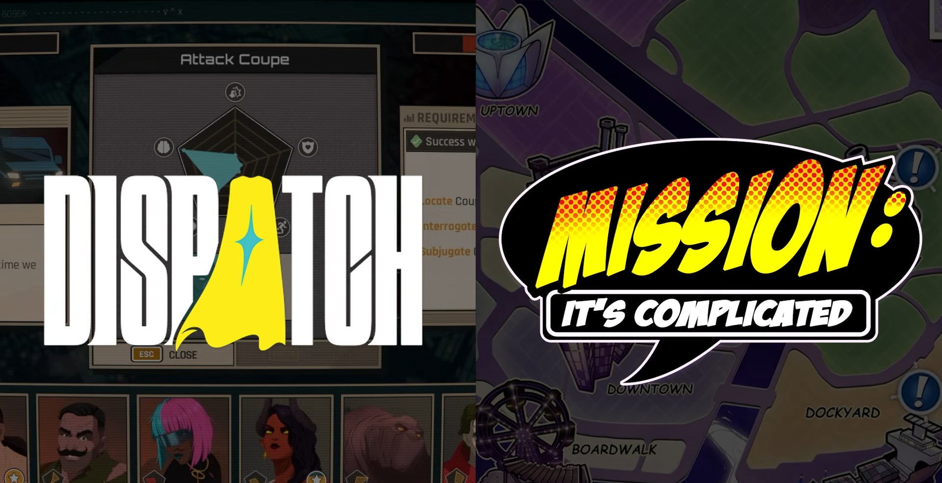 Side by side logos of Mission It's Complicated and Disaptch