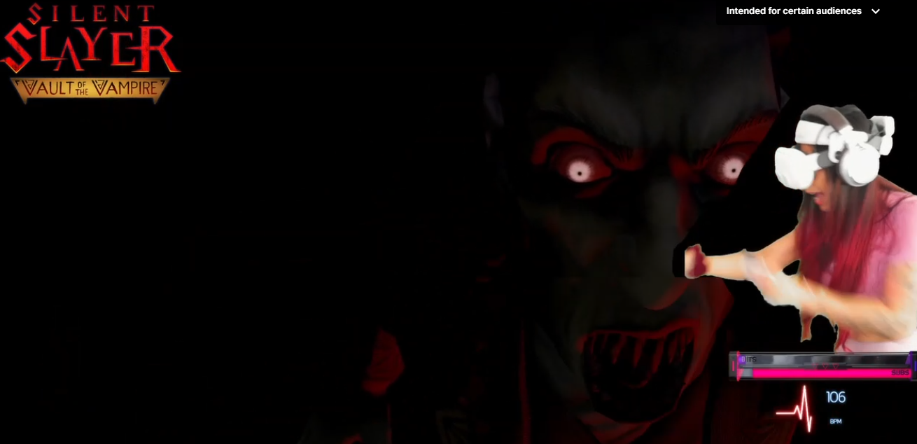 CyborgAngel getting jumpscared in Silent Slayer: Vault of the Vampire