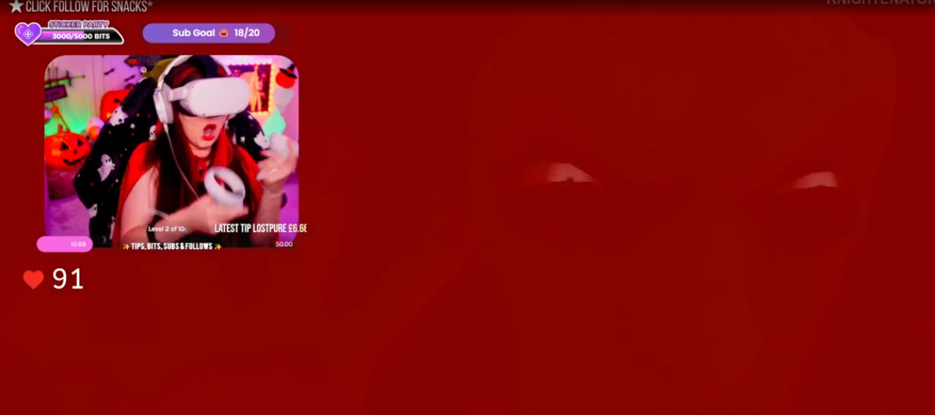 Knightenator getting jumpscared in Silent Slayer: Vault of the Vampire