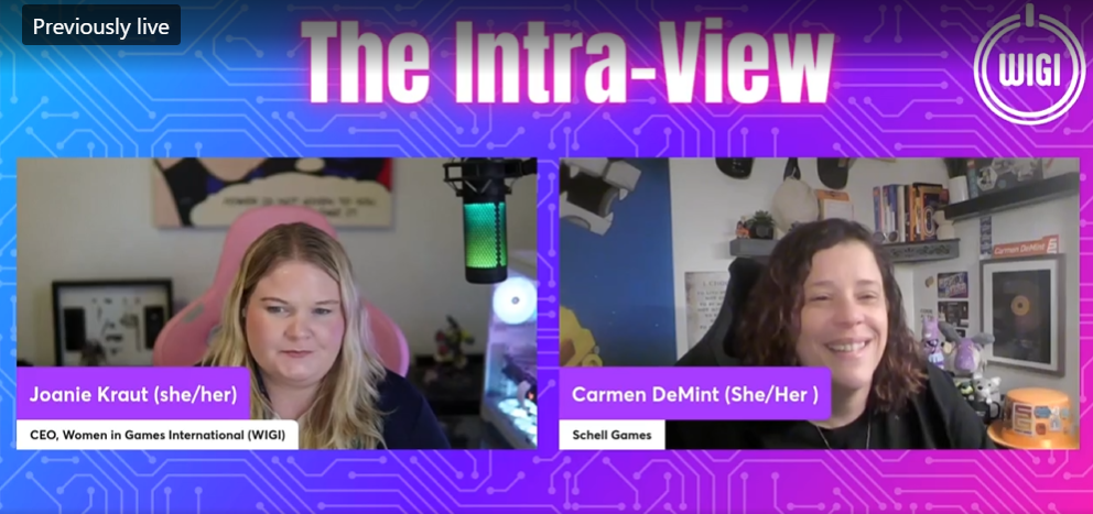 CarmenDeMint on an interview with the host of Women in Games International