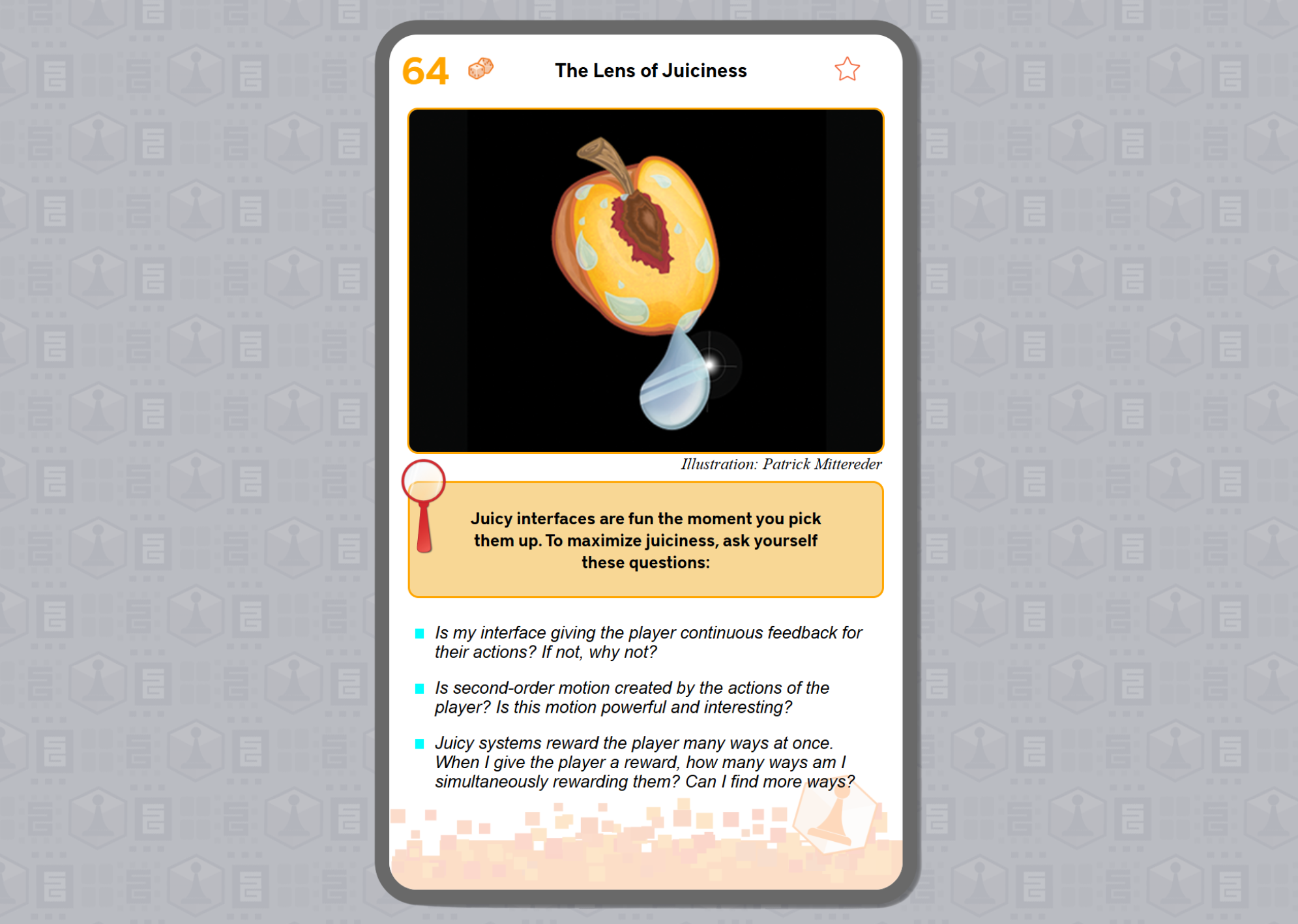 The Lens of Juiciness showing a ripe peach