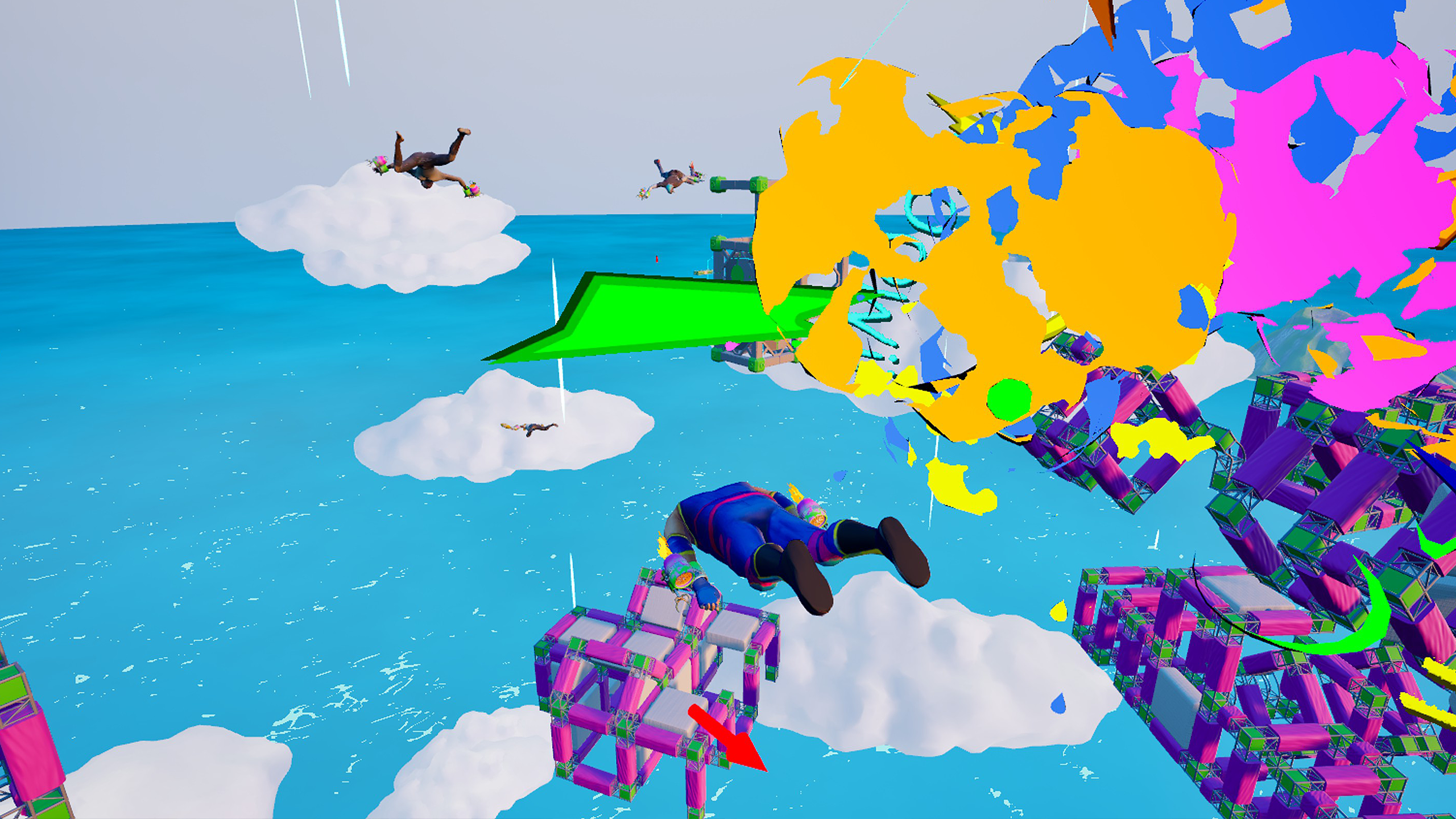 Screenshot of a big epxlosion in project Freefall